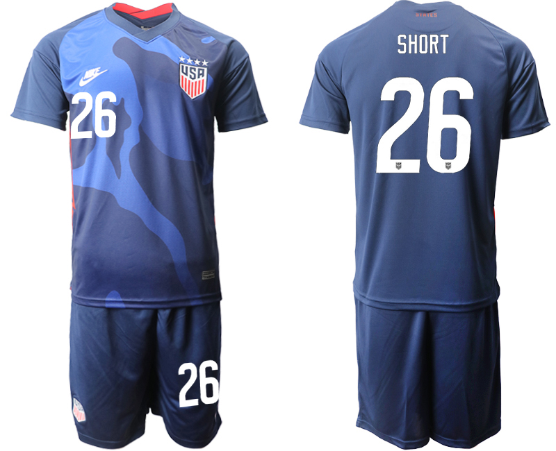 Men 2020-2021 Season National team United States away blue #26 Soccer Jersey